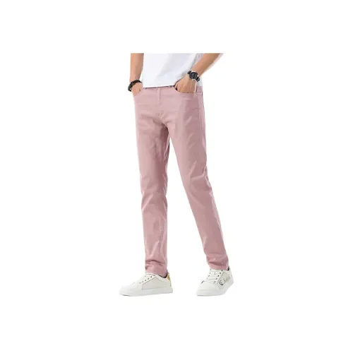 JIKENDI Темно-розовые Мужские Джинсы