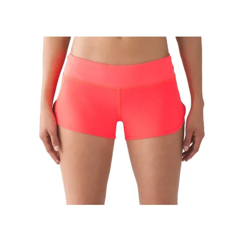 lululemon Спортивные шорты Женские Оранжевый Красный