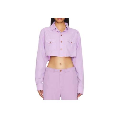 3X1 Cropped Coat Women's Light Purple