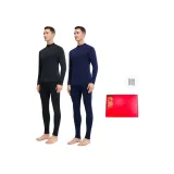 Черный + Темно-синий Синий [100% хлопок / Средний-Высокий воротник] Минималистский стиль Базовый слой