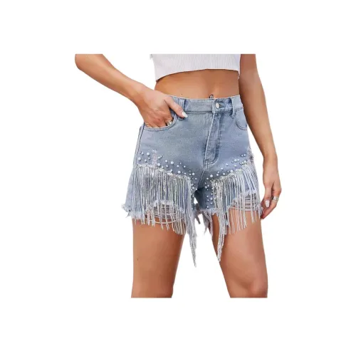 DGMZ Синие шорты женские, джинсовые шорты