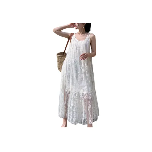 NANING9 Slip Платье Женское Абрикосовое