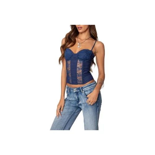 Edikted Avena Linen LOOK Lacey Corset Топ на бретелях Женские
