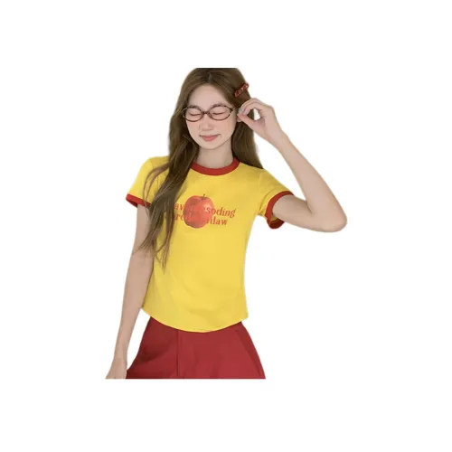 MORii Желтый & Красный Женские Футболки