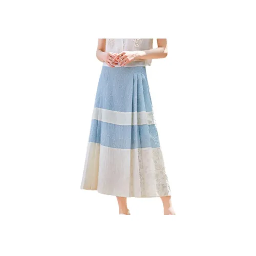 Like The Age Of Water Повседневный Длинный Юбка Женские Синий