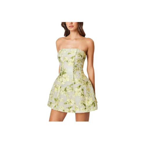 ELLIATTCOLLECTIVE Зеленый Без бретелей Darner Платье Без рукавов Платье Женское