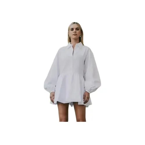 ELLIATTCOLLECTIVE Длинное платье с длинными рукавами женское белое