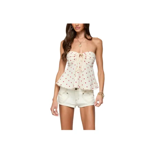 Edikted Izzey Гороховый узор Без бретелей Babydoll Топ Без бретелей Топ Женские
