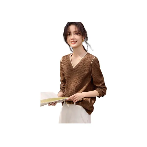 XWI Темный кофейный женский T-рубашки