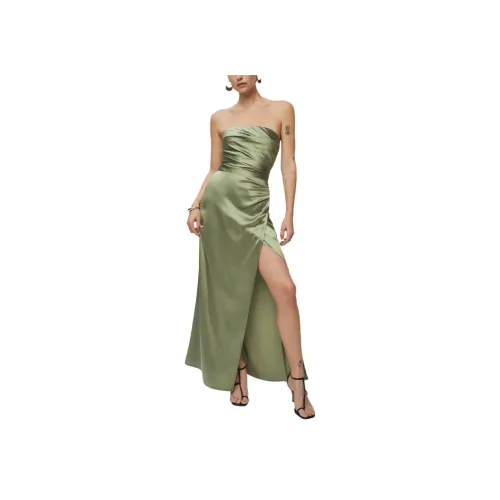 Reformation Барроу Шелк Платье Без рукавов Платье Женские Korean Чертополох