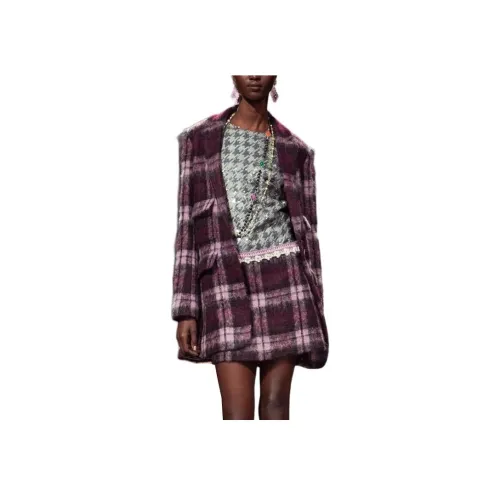 CHANEL 24 Осенний Зимний Новый Приход Куртки и Пальто Женские Фиолетовый Розовый Красный