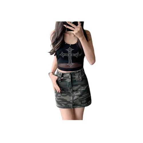 ZAZN Джинсовые короткие юбки Женские Камуфляж