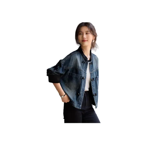 XWI Синий Женские Джинсовые Куртки