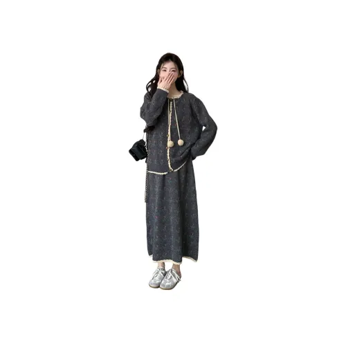 MISSHONEY MH Серый Комплект Юбка + Длинная Юбка Женские Юбочные Комплекты