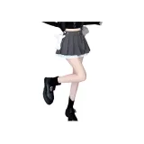 Серая плиссированная юбка