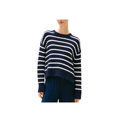 Tommy Hilfiger Морской Синий Полоска Женские Свитера