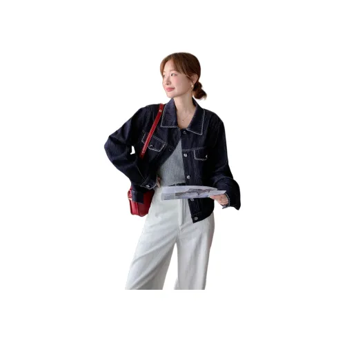 MEXICAN Темно-синий Женские Джинсовые куртки