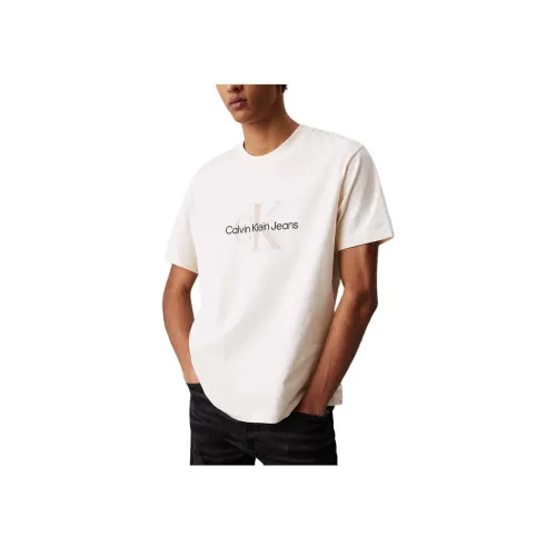 Calvin Klein Сливочный Мужской T-Рубашки