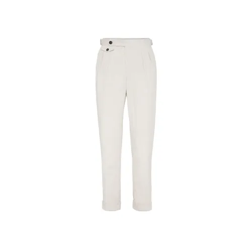 BRUNELLO CUCINELLI Белый Мужской Костюмные Штаны