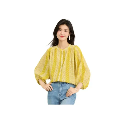 JINJU Желтые Женские Рубашки