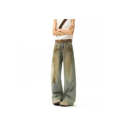 UNDERTIDES Винтажные синие унисекс джинсы