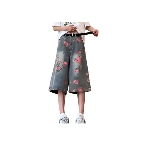 DANJUE Розовый/синий Унисекс Джинсовые шорты