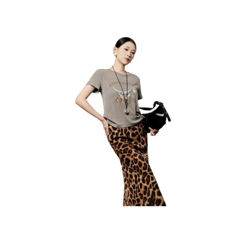 Weekly Рукав с оборванным плечом Удобная Универсальная T-рубашка Женская