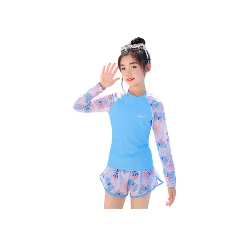 Youyou 1 Point Облегающий Детский Купальник Подростки Синий