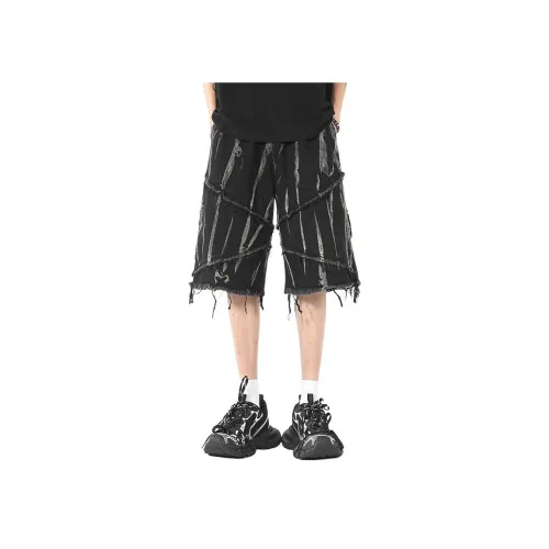 SRPFTE Черные Унисекс Джинсовые Шорты