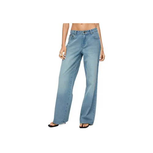 Edikted Raelynn Washed Low Step Stitch Jeans Women's