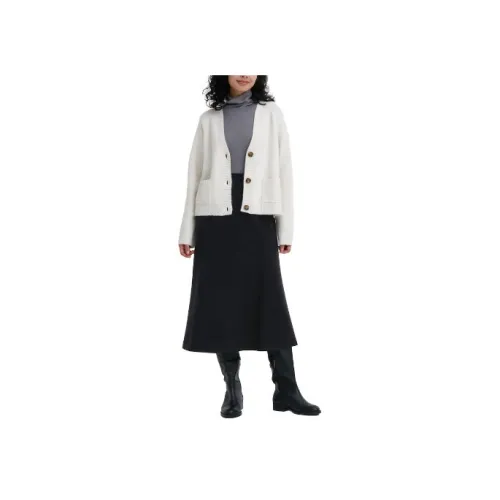 UNIQLO Черные Женские Повседневные Длинные Юбки