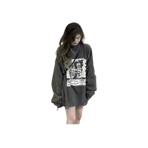 PLUSONEONE+ Серый Женский Свитшот