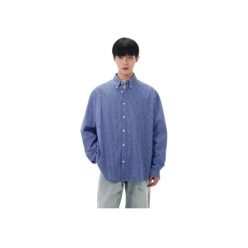 Hypeyourself Минималистский стиль Синий Унисекс Рубашки