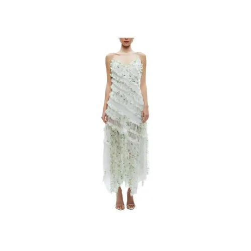 ALICE+OLIVIA SS24 Slip Платье Женское Светло-зеленое