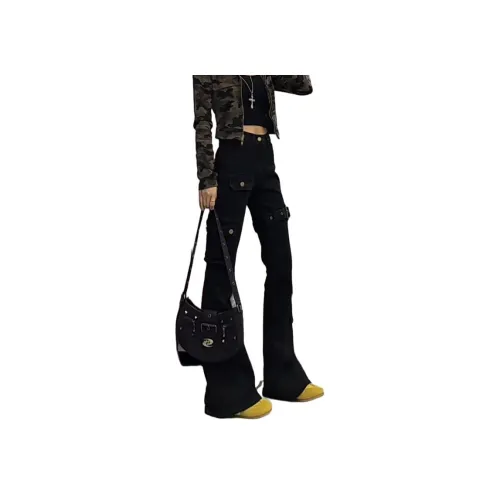 ZHUFEI Черные Унисекс Джинсы