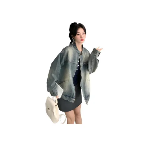 KULAIYA Denim Jacket Women's Wasteland Blue KULAIYA Деним Куртка Женская Wasteland Синий