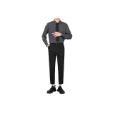 Темно-серый топ, черные штаны, набор одежды