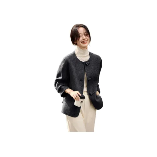 Mo Han Yi Mei Пальто Женское Угольно-Серый