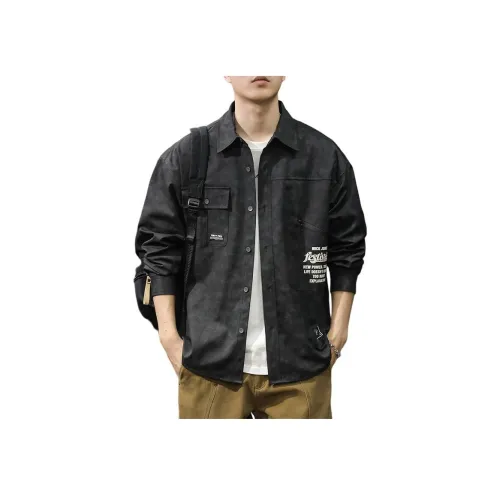 QIANJINNIU Рубашка Свободного кроя Мужская