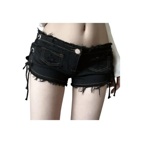 Garbege BLACK CUT Out Hot Pants Женские Джинсовые Шорты