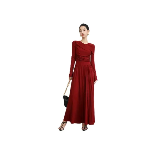 Source with u Red Women's Long Sleeved Dresses  
Source with u Красные женские длинные платья с длинным рукавом