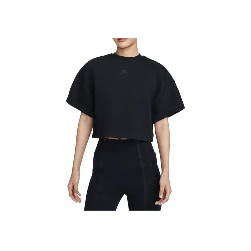 nike Sportswear Tech Fleece Рукав с оборванным плечом T-рубашка Женская Черная