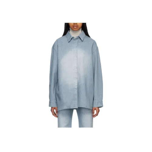 AMOMENTO SS24 OVERSIZED Джинсовая рубашка Женская MID Синий Средний Синий