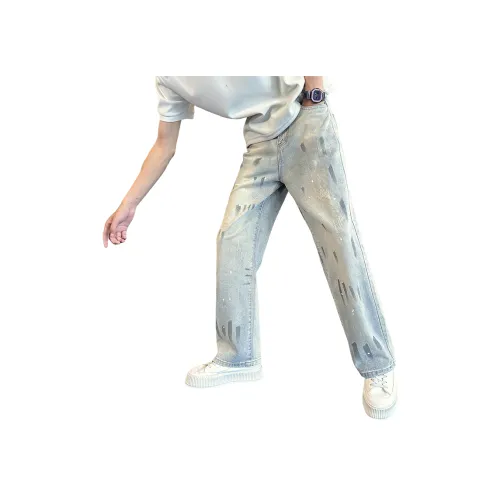 GL Синий Серый Унисекс Джинсы