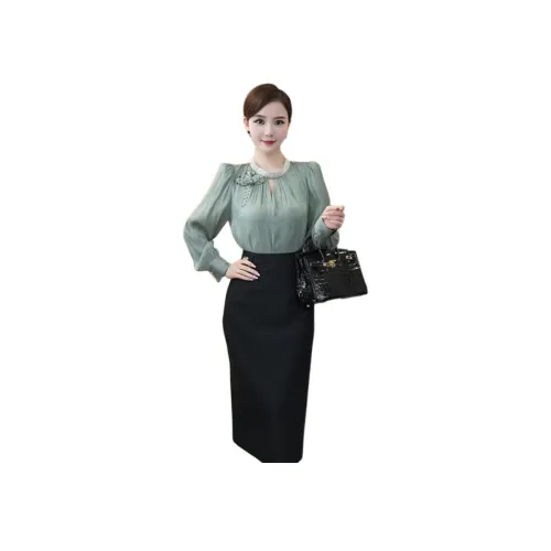 TANGXI Светло-зеленые Женские Рубашки