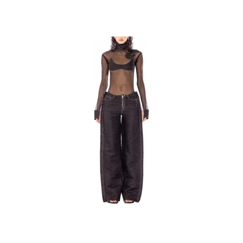 SAMI MIRO VINTAGE RAW Обхват талии ТROUSER Джинсы Женские BLACK BLACK