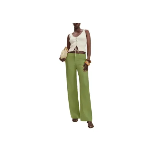 REFORMATION VIDA Linen Low Step Stitch Pants Casual Pants Women's
