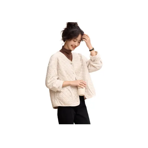 Mo Han Yi Mei Укороченная куртка женская бежевая