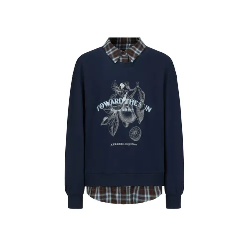 JZ. ANNAKRO Темно-синий Женские Свитшоты