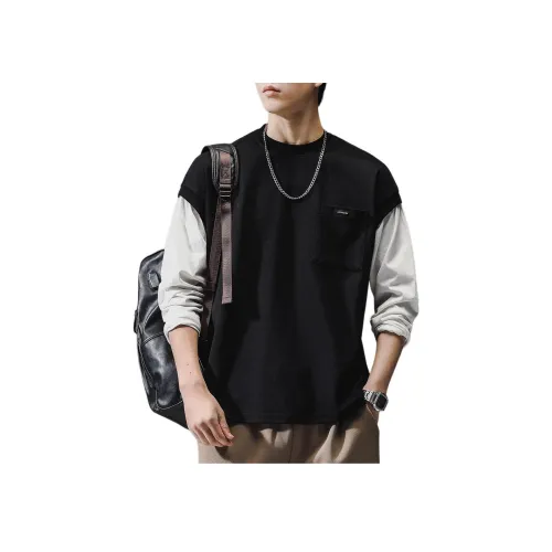 GUISE Весна T-Shirt Унисекс Черный Белый